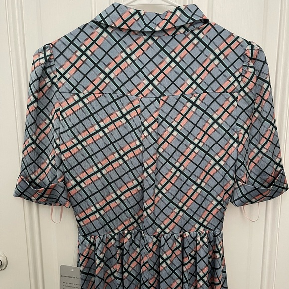 NWT Gal Meets Glam Blue Plaid Maxi Dress - Picture 8 of 8